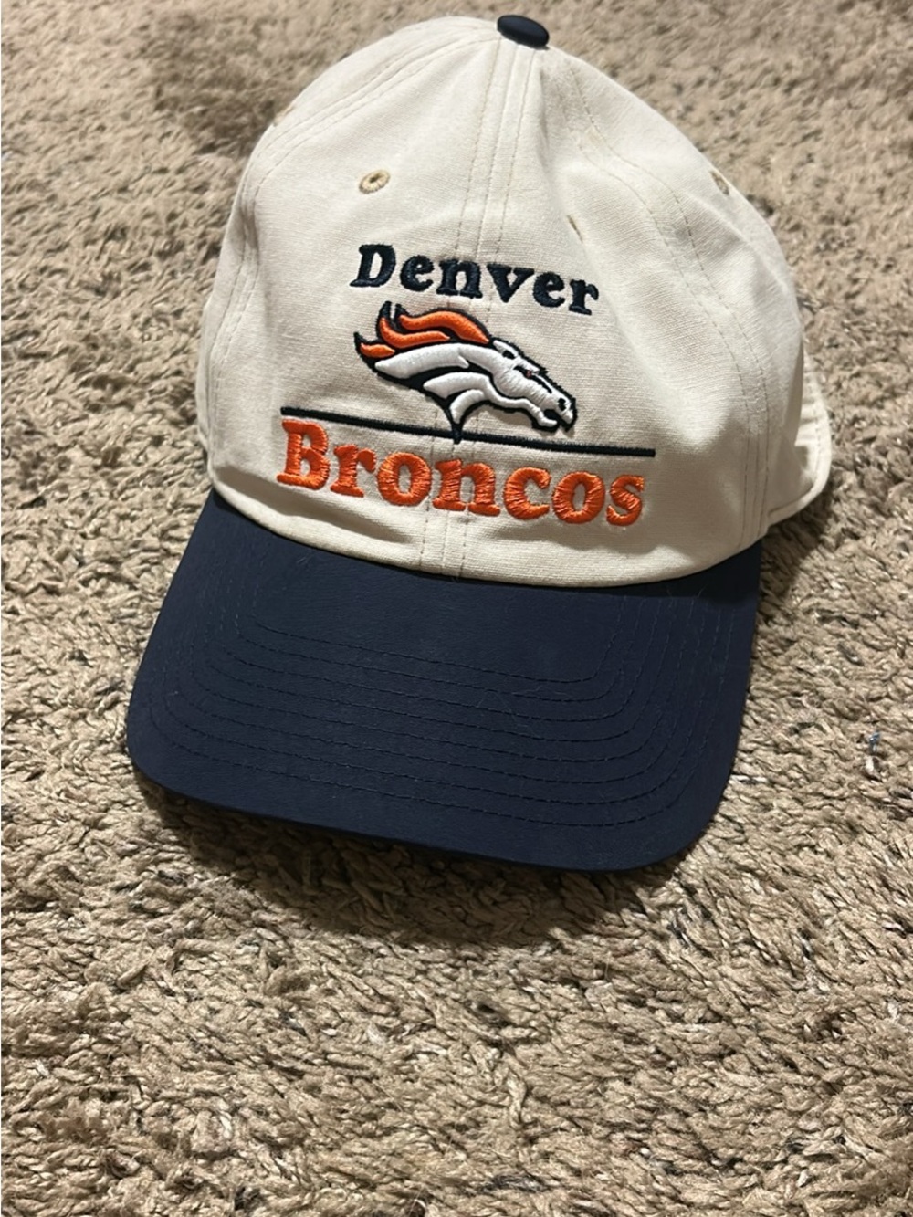 Cream & Navy Broncos Cap
